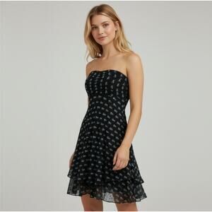 Free People Vintage Strapless Floral Embroidered Dress